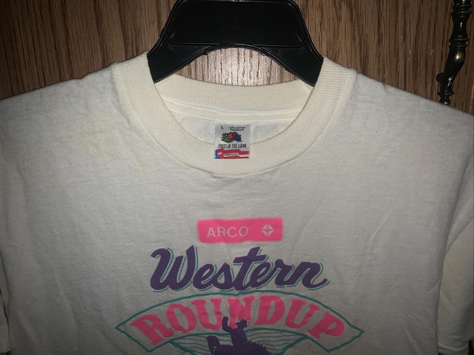 Vintage Arco Gasoline 1990 Western Roundup Picnic T Shirt