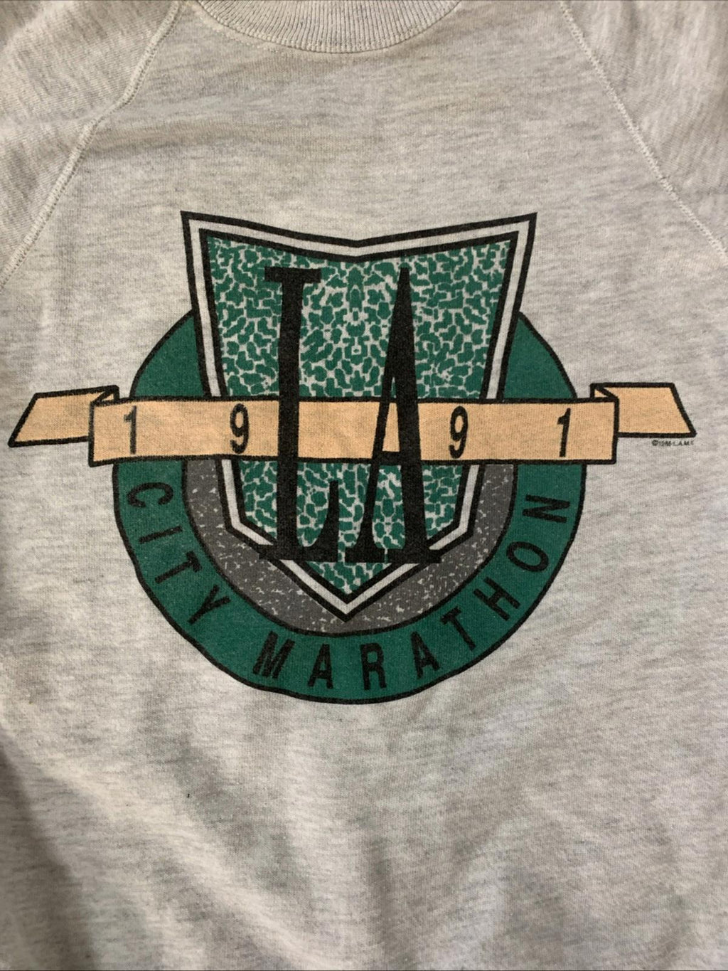 Genuine Vintage 1991 Los Angeles City Marathon Lee Gray Sweatshirt Size Medium