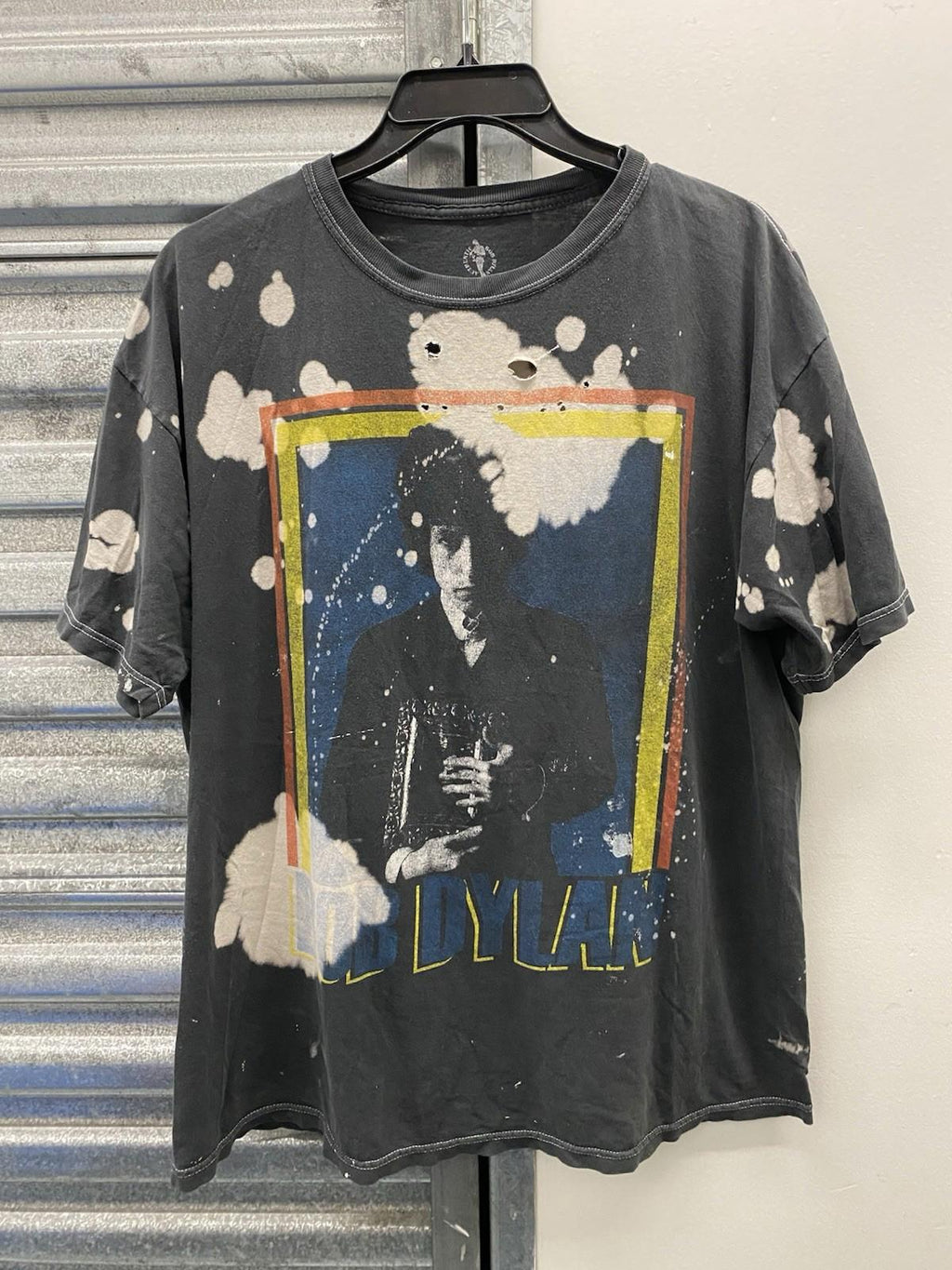 Distressed Bob Dylan Dark Tie Dye T Shirt Mens L