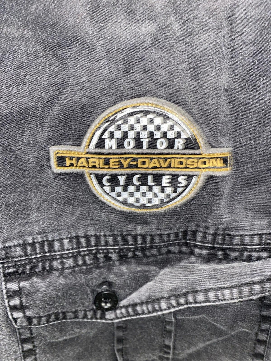 Harley Davidson Motorcycles 1903 Dual Sided Sleeveless Charcoal Shirt Vest