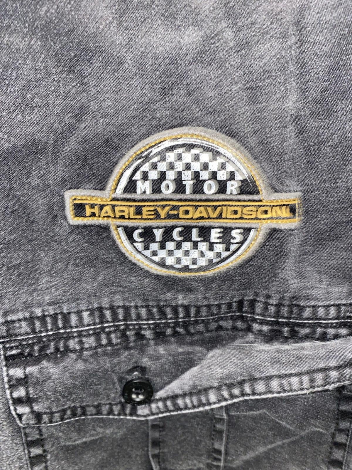 Harley Davidson Motorcycles 1903 Dual Sided Sleeveless Charcoal Shirt Vest