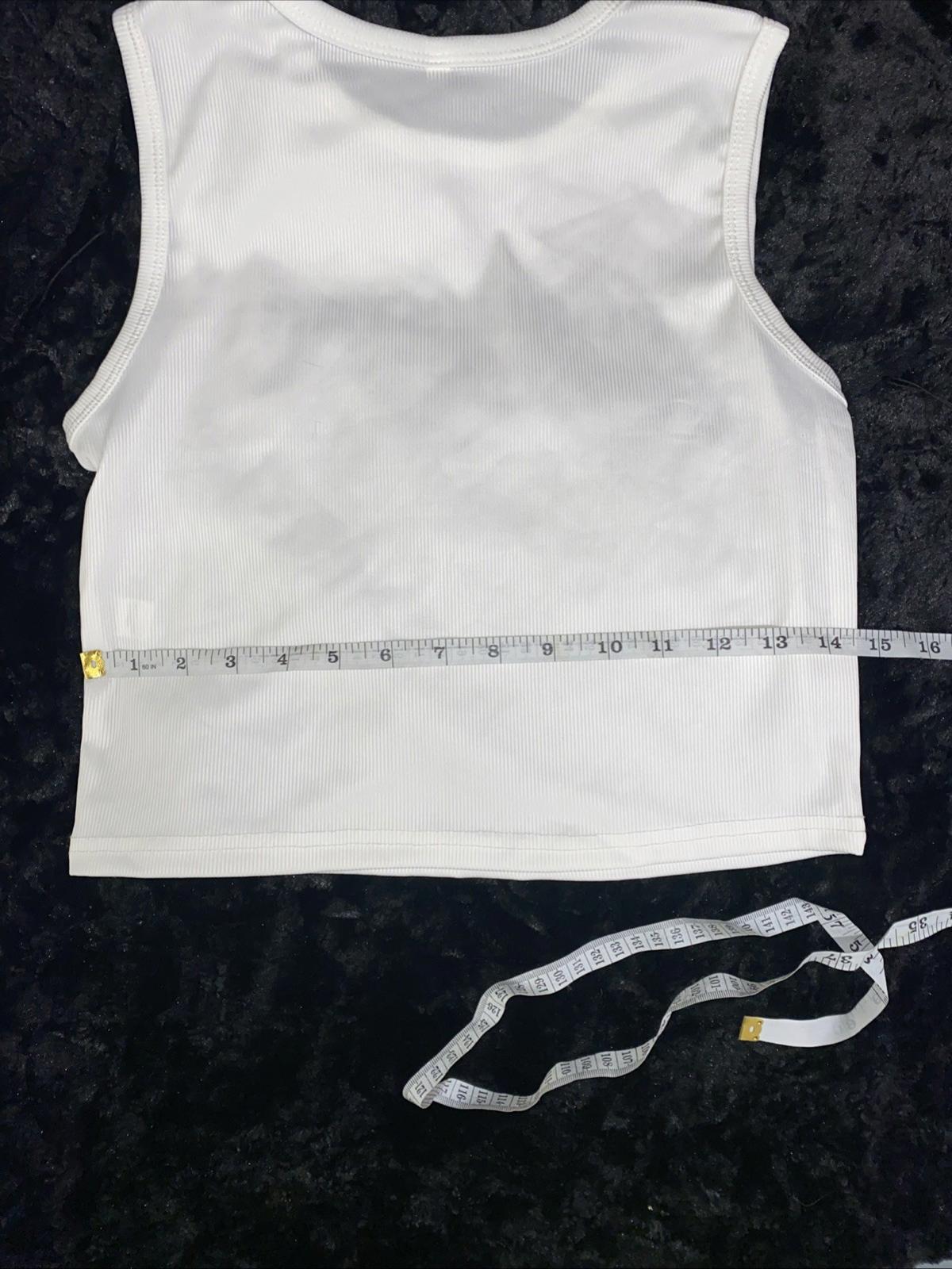 Porn Star White Slingshot Style Cropped Tank Top Womens Large