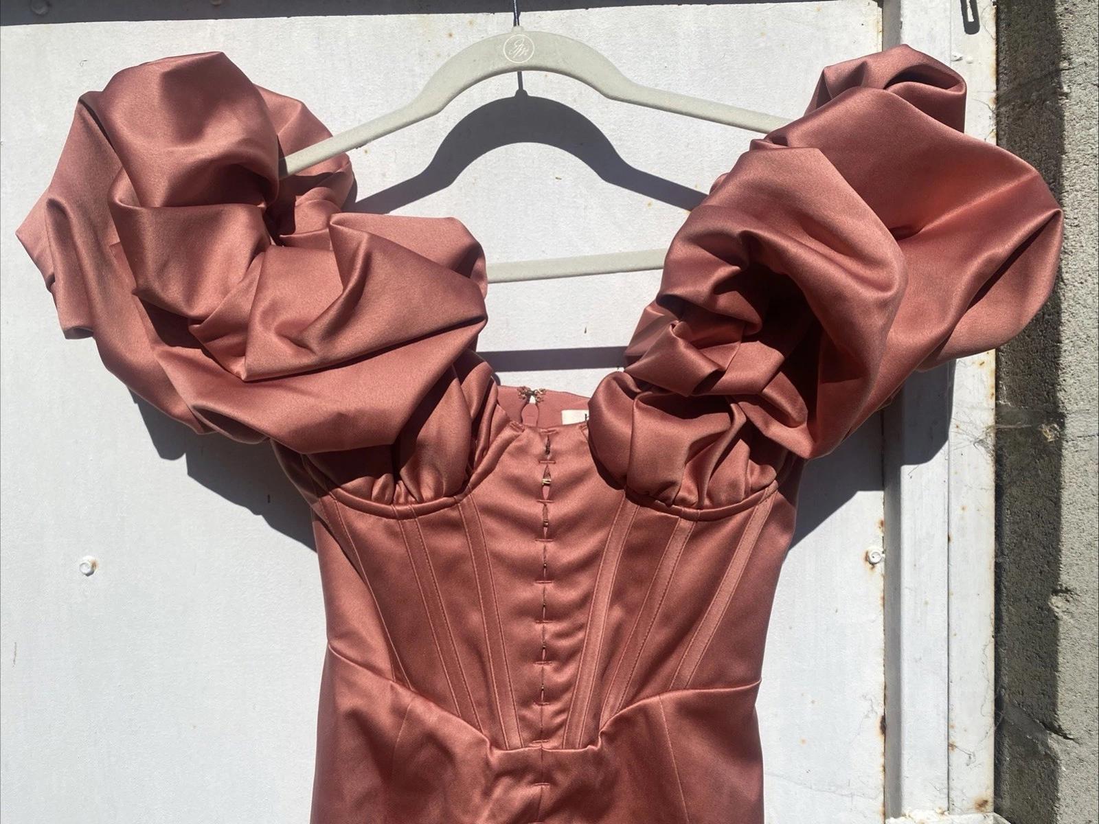 NWOT House Of CB London Annabelle Corset Cocktail Dress Mini Pink Rose Color XS