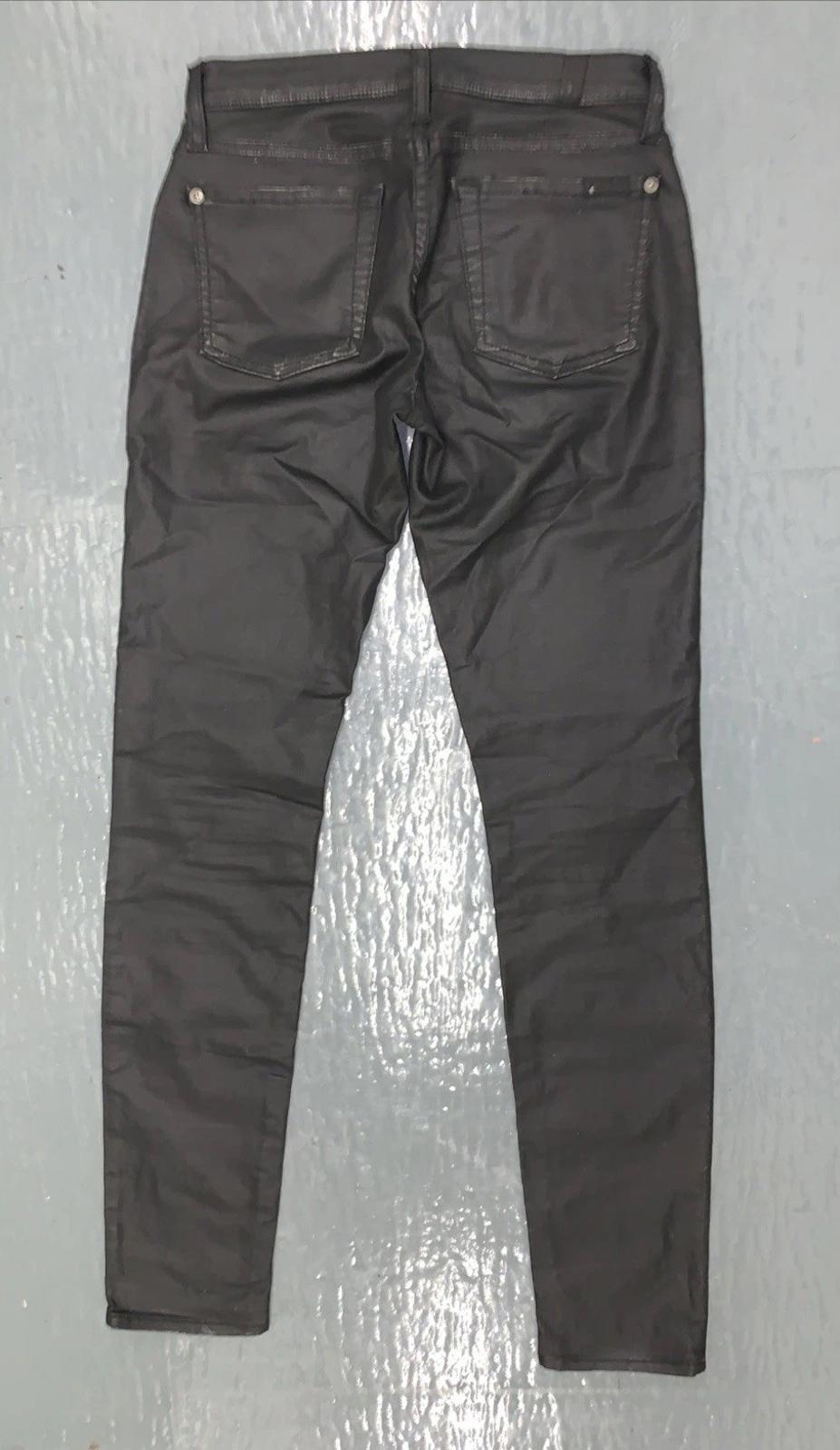 7 For All Mankind The Skinny Low Rise Distressed Faux Leather Pants W Size 23