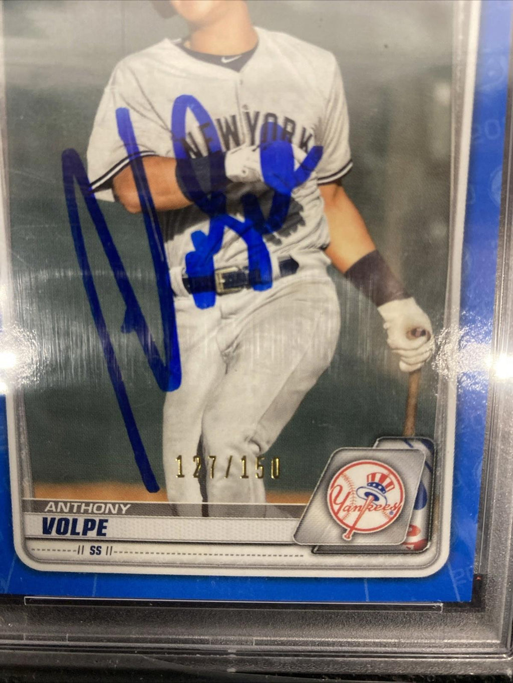2020 BOWMAN YANKEES #BP-139 ANTHONY VOLPE SIGNED RC ROOKIE PSA/DNA AUTO MLB