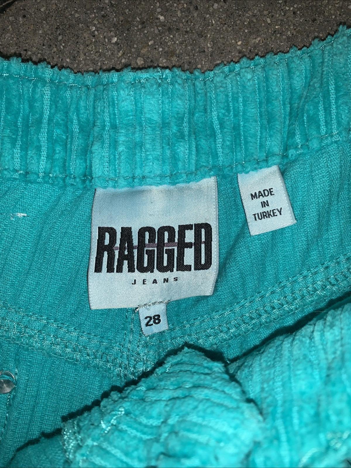 NWOT Ragged Priest Free People Jumbo Corduroy Turquoise Mom Jeans /Pants Size 28