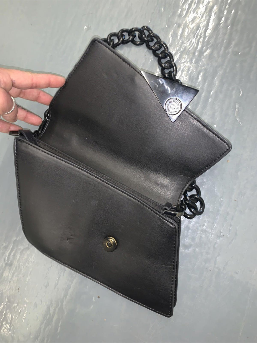 Topshop Cai Faux Leather Shoulder Bag in Black From Nordstrom