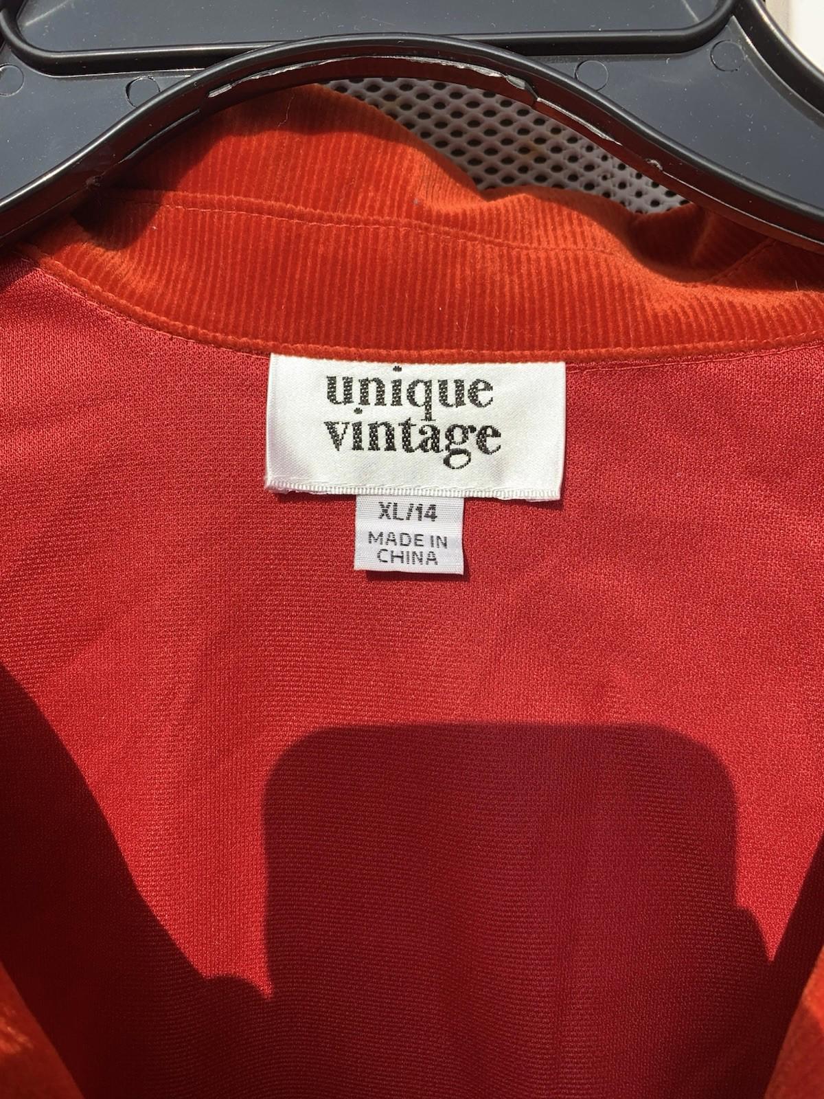 Unique Vintage Rust Red Corduroy Jumpsuit Size XL