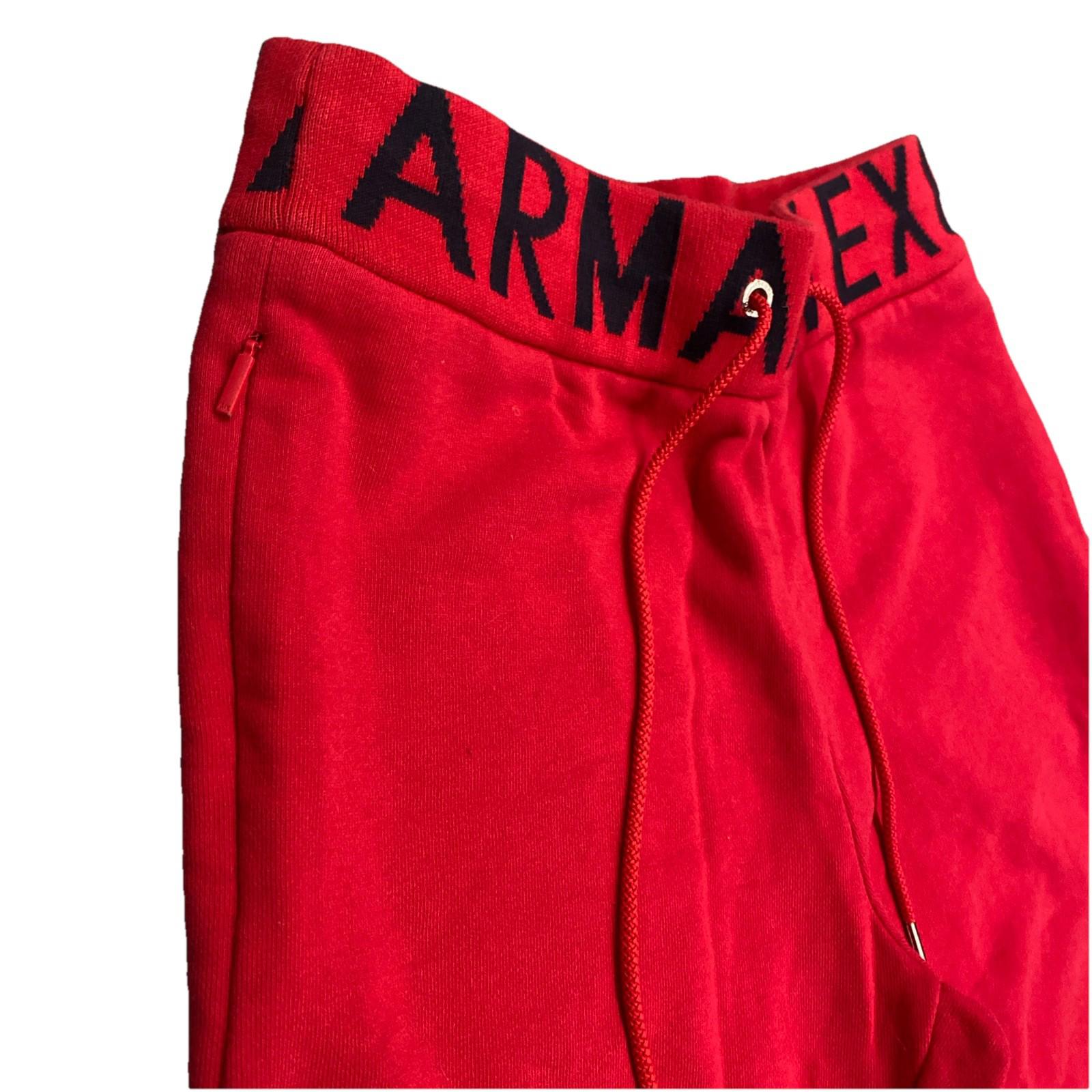 NWOT Armani Exchange Signature Wide Waistband Wraparound Logo Red Joggers Wo S
