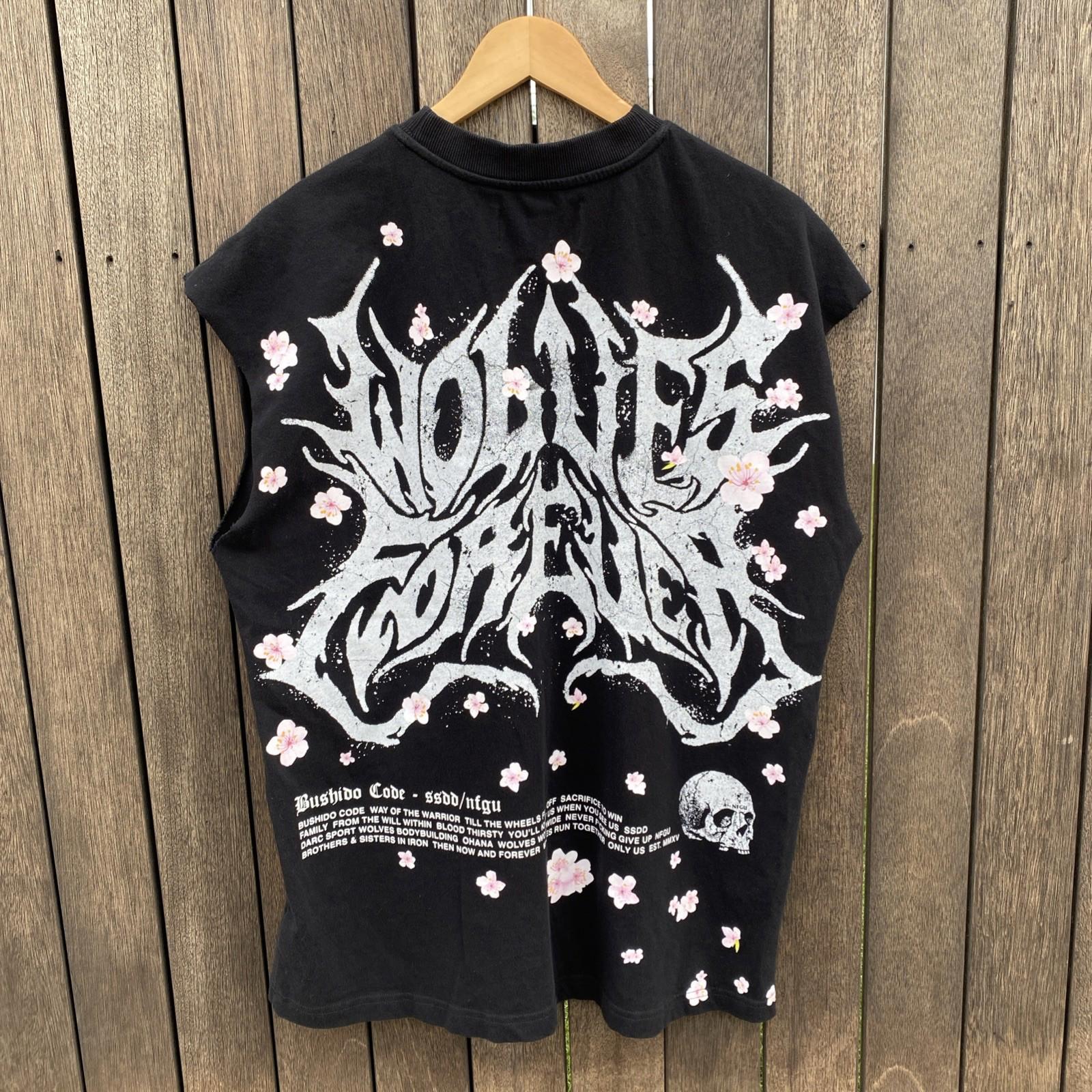 Darc Sport Bushido Blk Metal Cherry Blossom Wolves Forever Muscle Tee M 424/1000