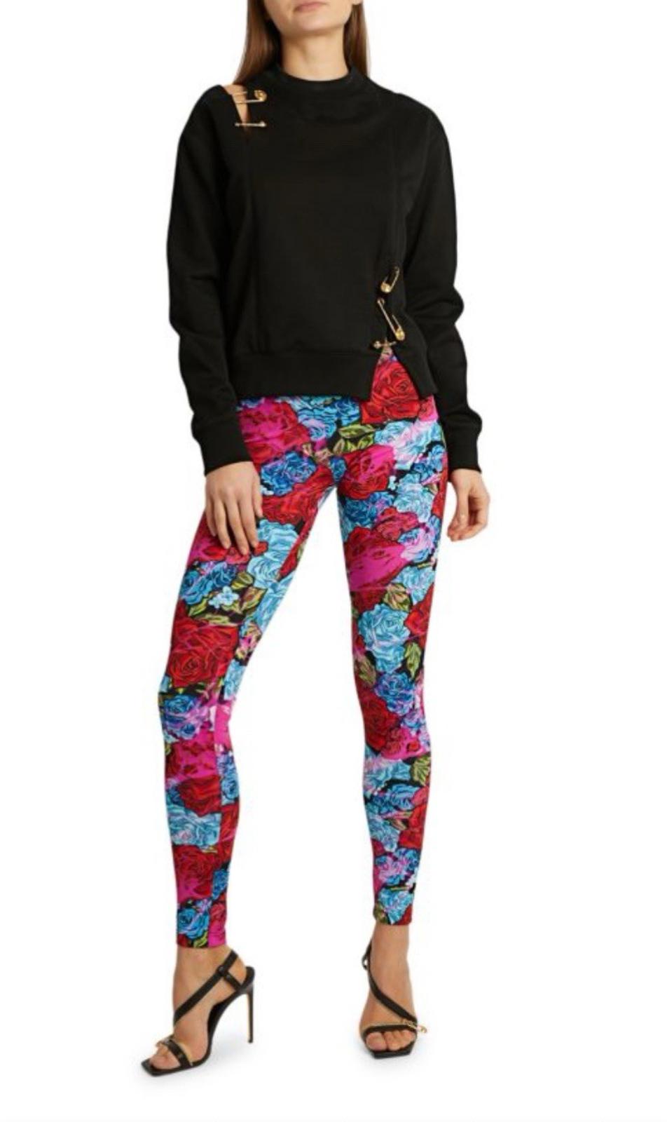 VERSACE Tie-Dye Rose Print Jeggings Leggings Womens US Size 2 / 36 XS/S