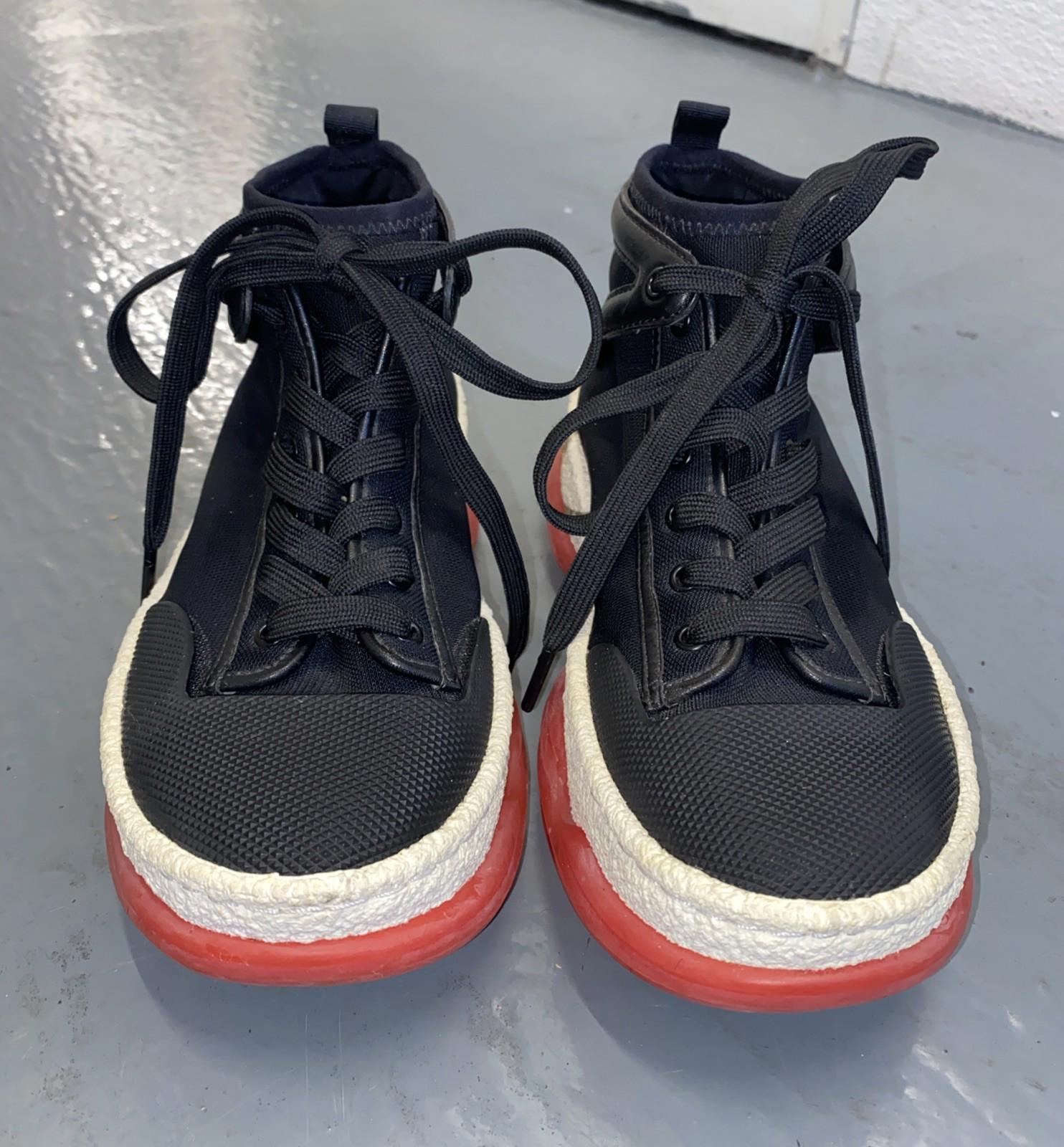 Alexander Wang A1 leather-trimmed canvas high-top sneakers Womens US 6.5