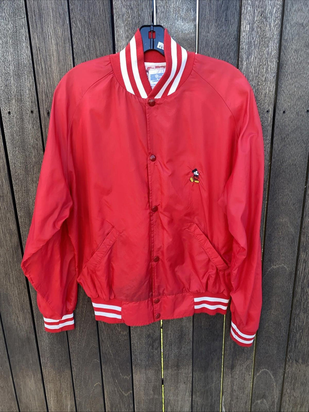 Vintage 1980’s Disney Character Fashions Mickey Mouse Varsity Jacket Red M