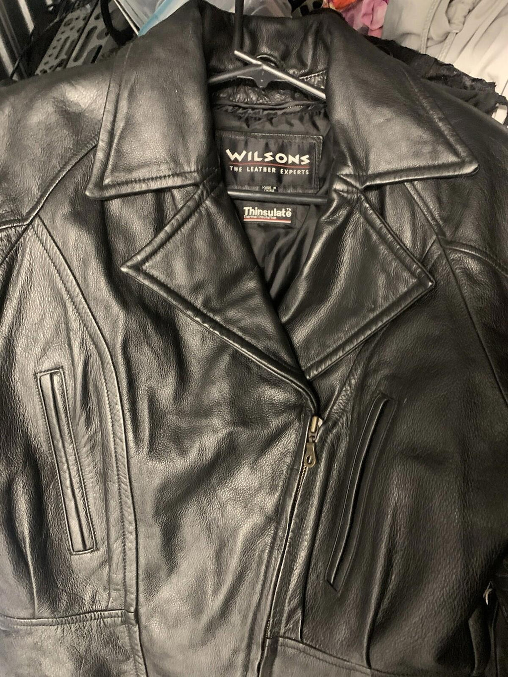 WILSON'S THINSULATE WOMENS BLACK LEATHER JACKET SIZE SMALL WITH LINER