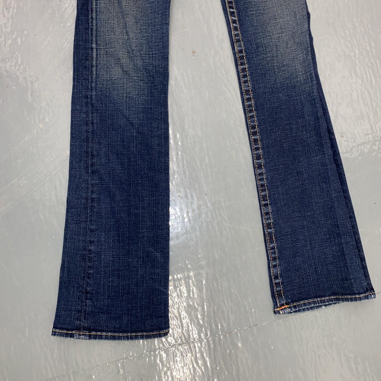 Vintage True Religion Johnny Wide Leg Dark Blue Denim U Pocket Jeans Y2K 29