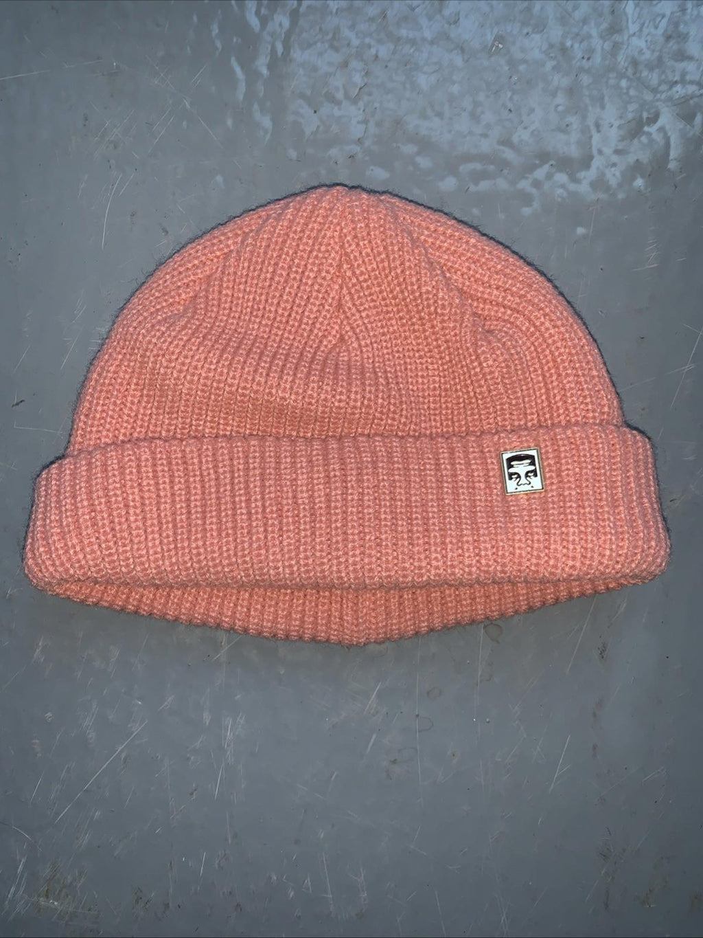 Obey Micro Beanie NWOT Salmon/pink