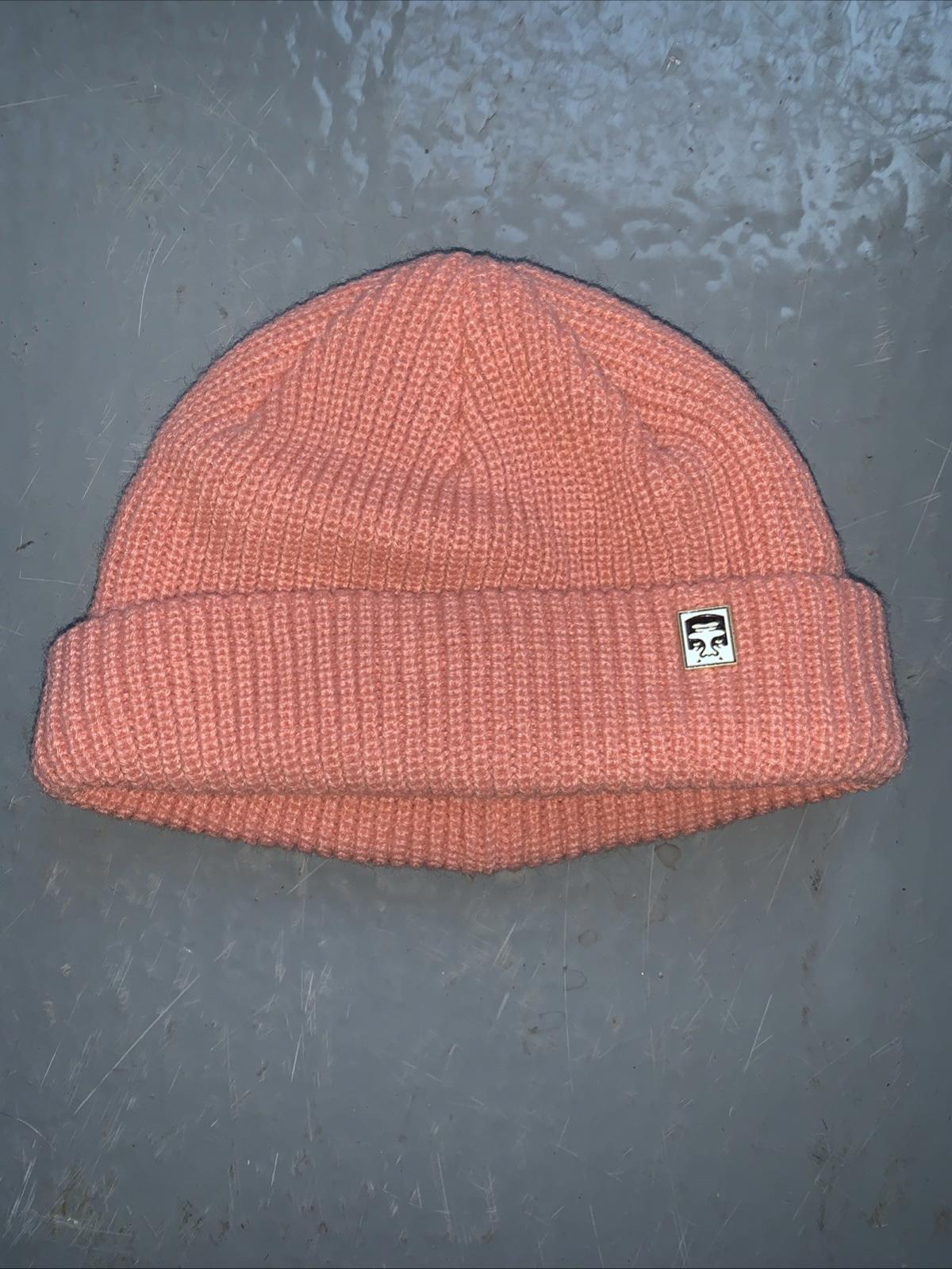 Obey Micro Beanie NWOT Salmon/pink