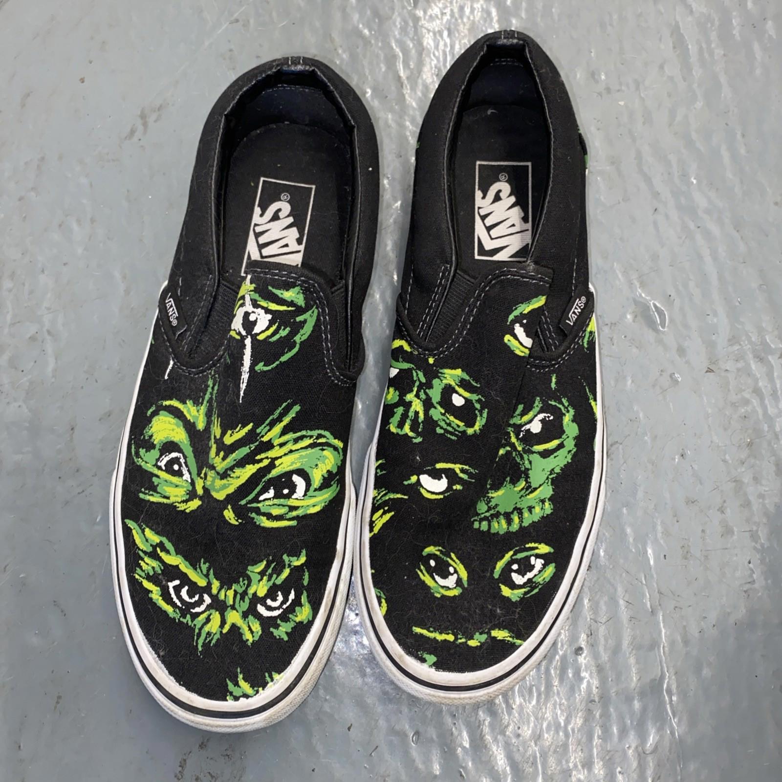 Vans Eyes In The Dark Glow In The Dark Slip On Shoes Mens Size 7 Womens 8.5