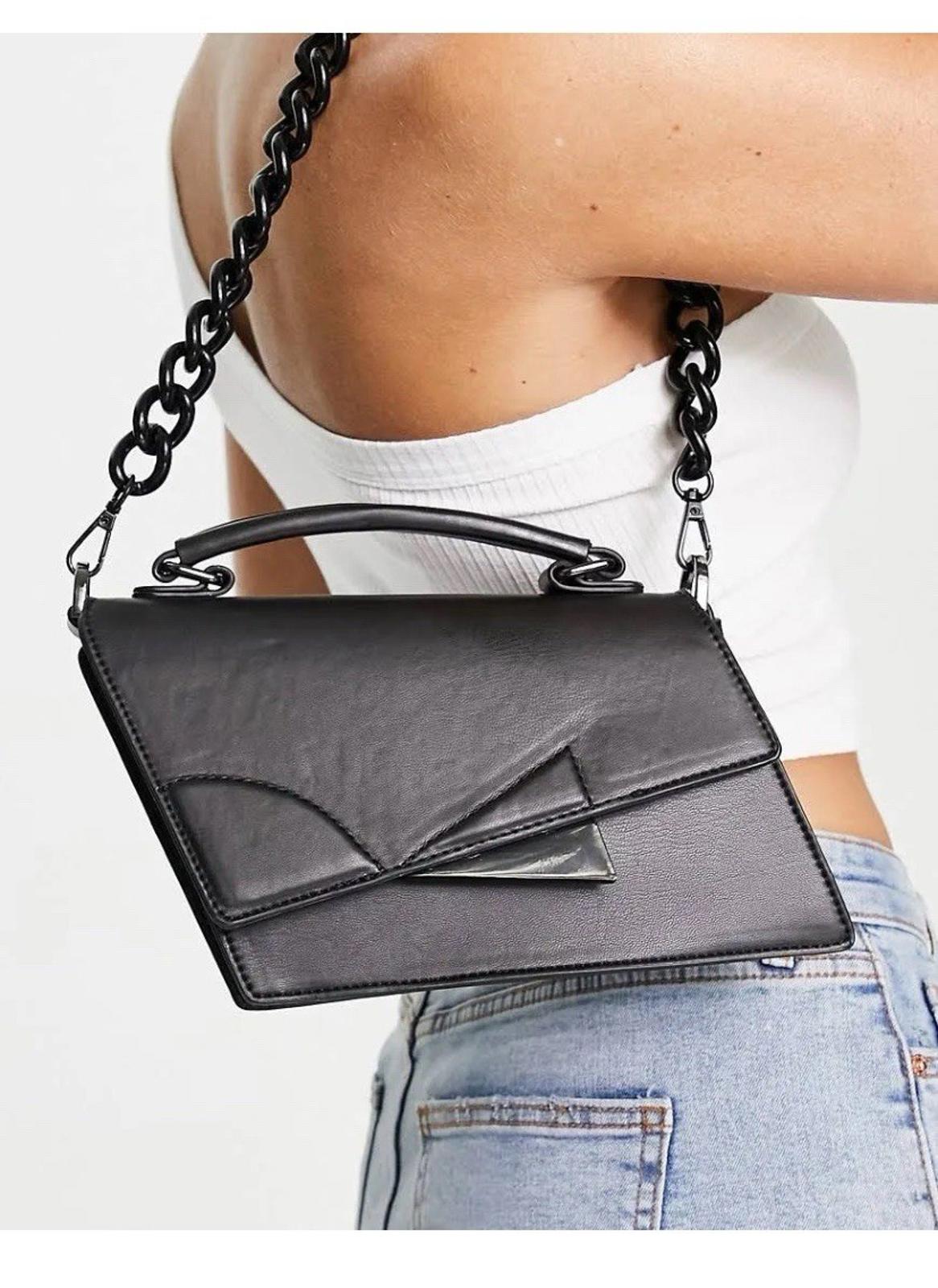 Topshop Cai Faux Leather Shoulder Bag in Black From Nordstrom