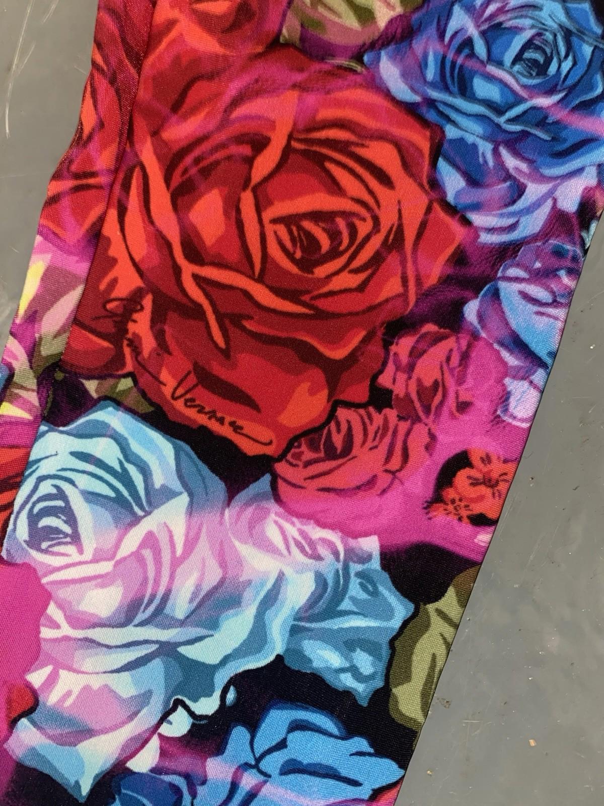 VERSACE Tie-Dye Rose Print Jeggings Leggings Womens US Size 2 / 36 XS/S