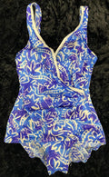 Vintage Maxine Of Hollywood Vibrant Abstract One Piece Bathing Swim Suit S/M