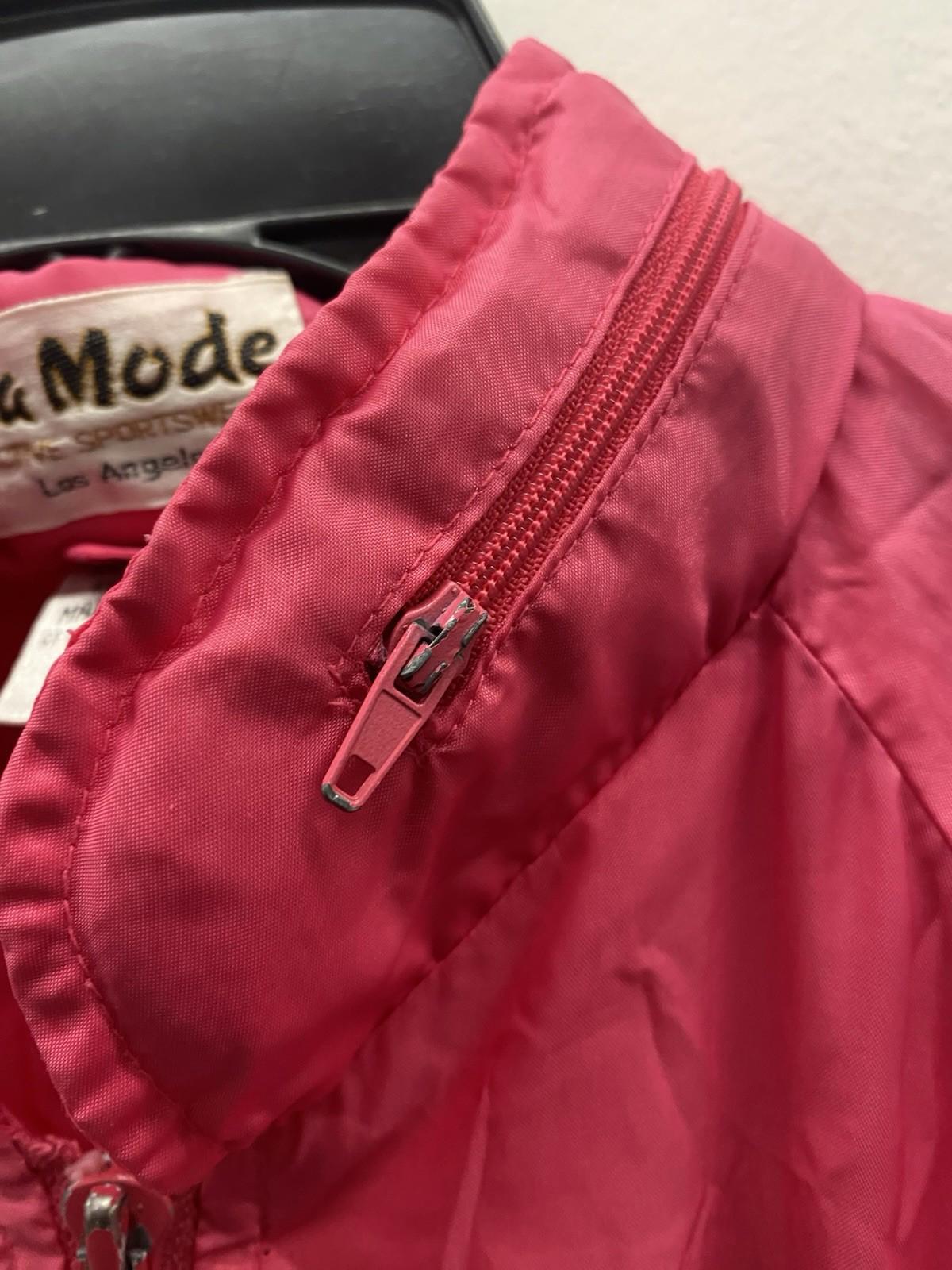 Vintage 1980s Lady La Mode Hot Pink Windbreaker Jacket Zipper Pockets Medium