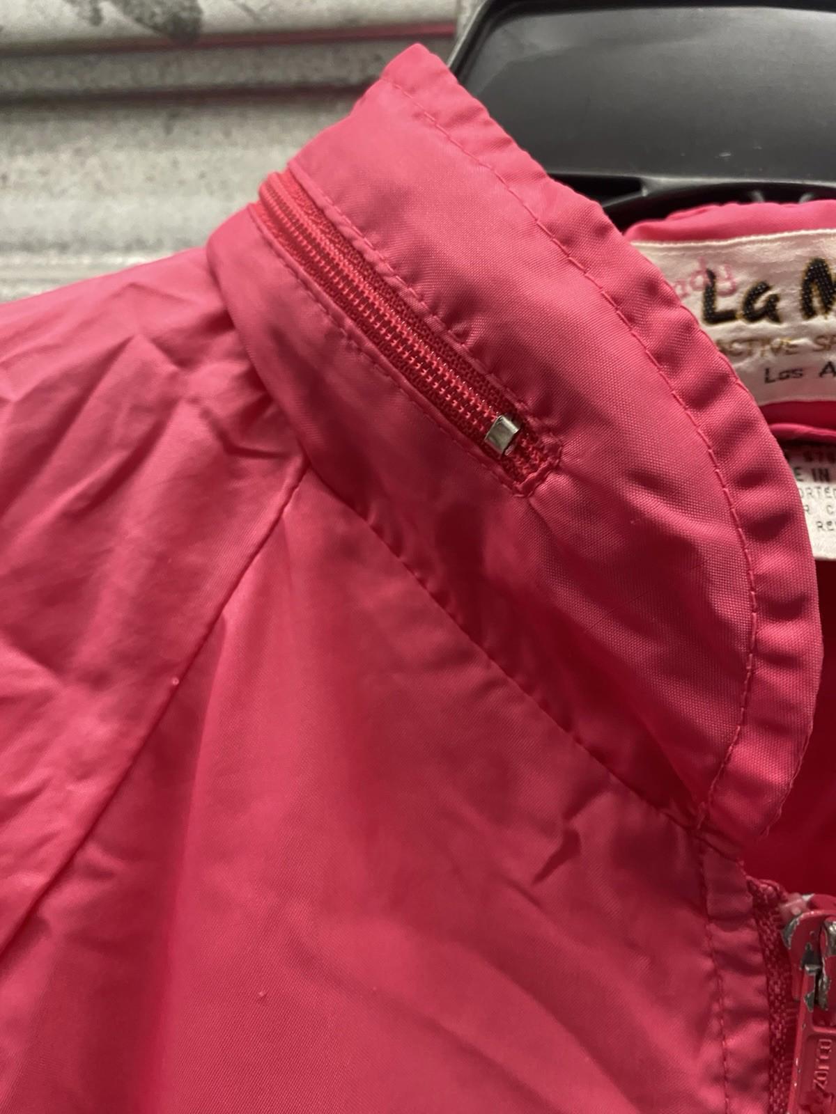 Vintage 1980s Lady La Mode Hot Pink Windbreaker Jacket Zipper Pockets Medium