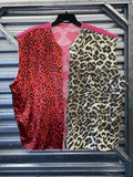 Handmade Reversible US AIR Cheetah Print And Fuzzy Pink Hearts Coat Vest Size XL