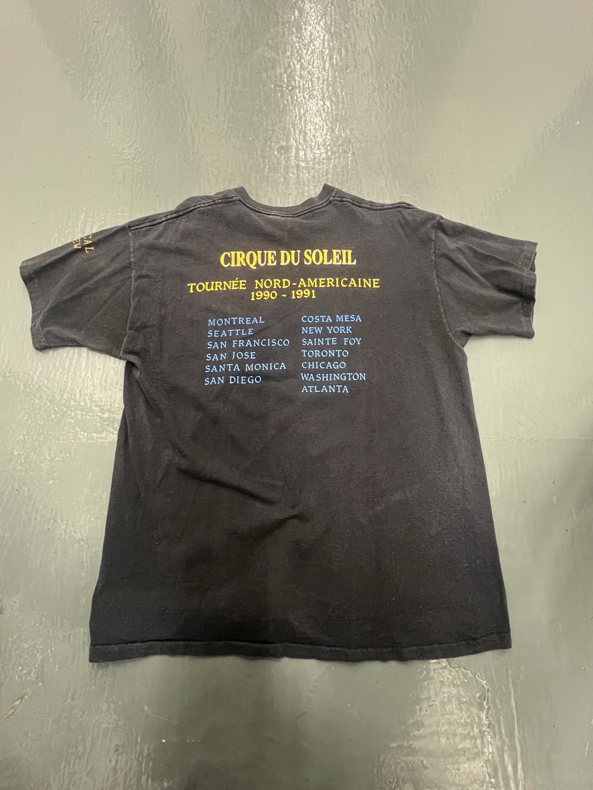 Vintage Cirque Du Soleil t shirt Mens XL Blue 1990-1991 North American tour
