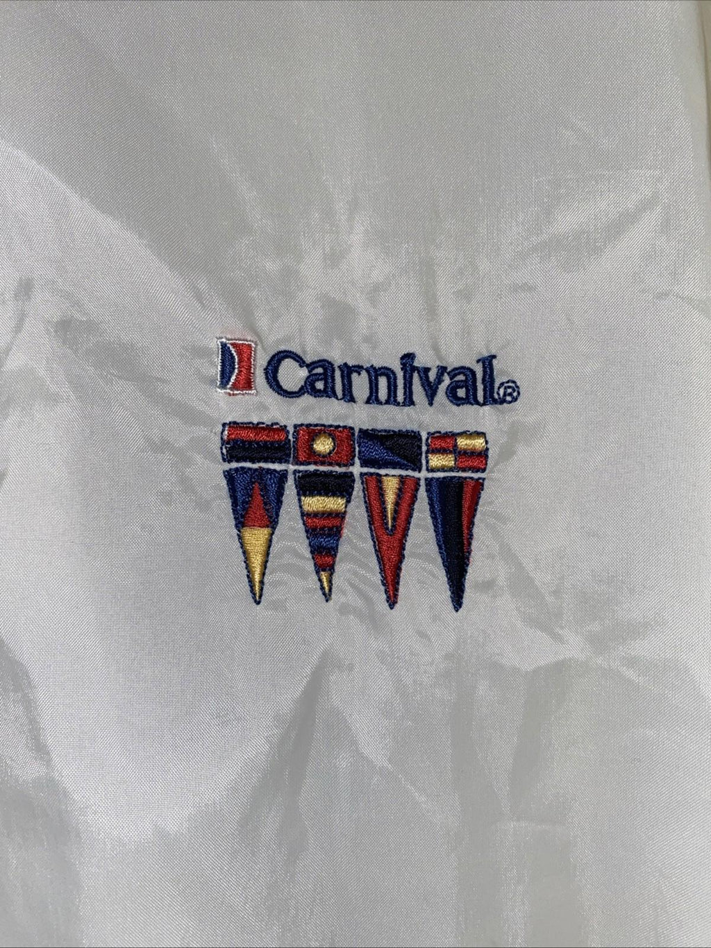 Vintage 1980’s Carnival Cruise Lines Windbreaker Jacket With Zip Hood Nylon XL
