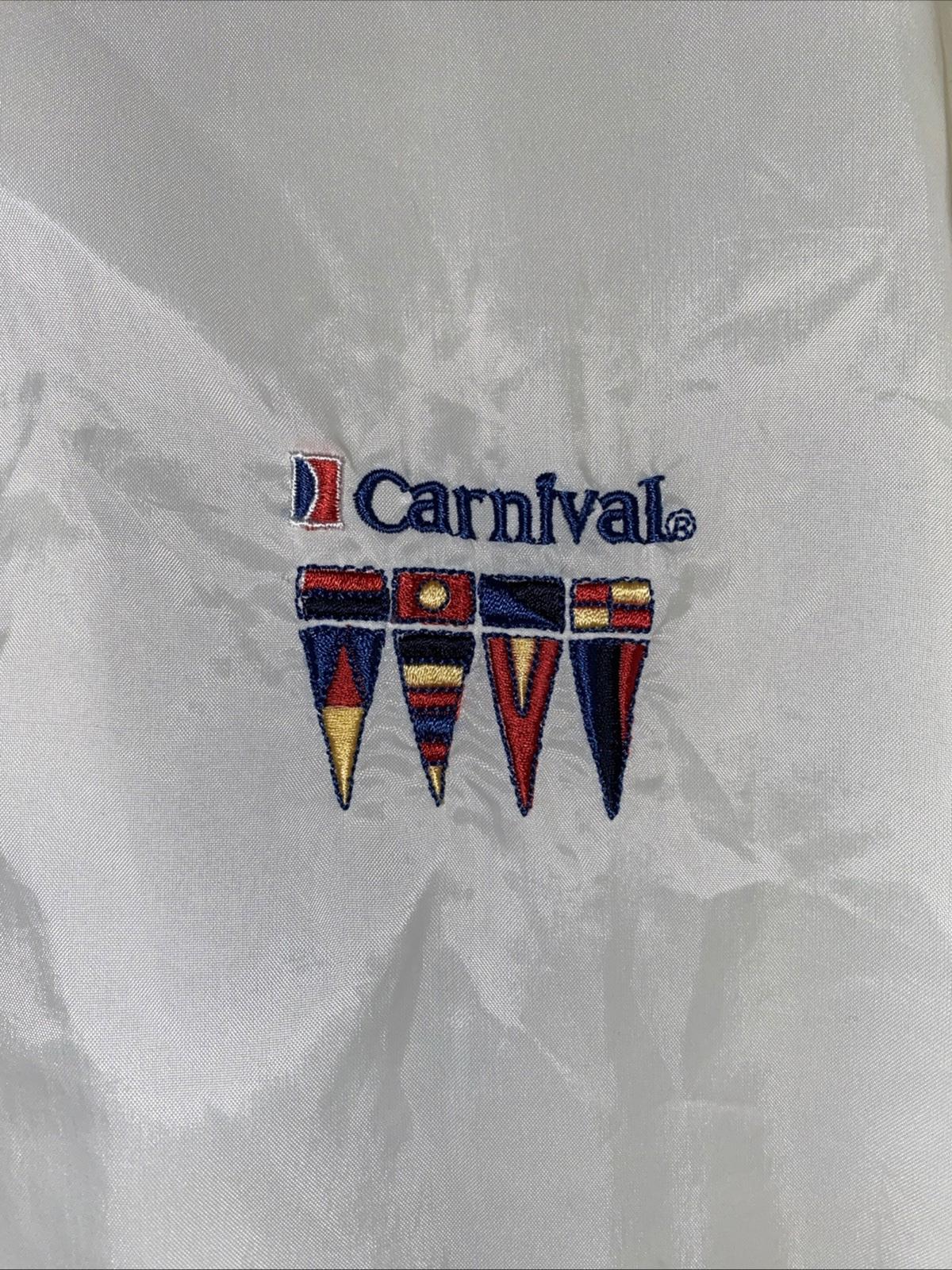 Vintage 1980’s Carnival Cruise Lines Windbreaker Jacket With Zip Hood Nylon XL