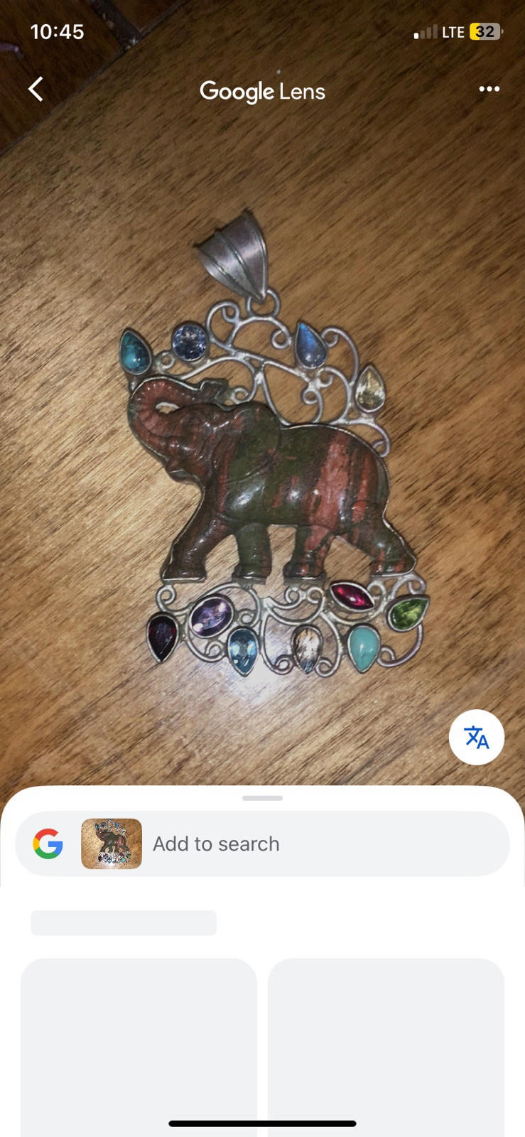 STUNNING Large Multi GENUINE Gemstones Elephant Pendant, Set In Silver