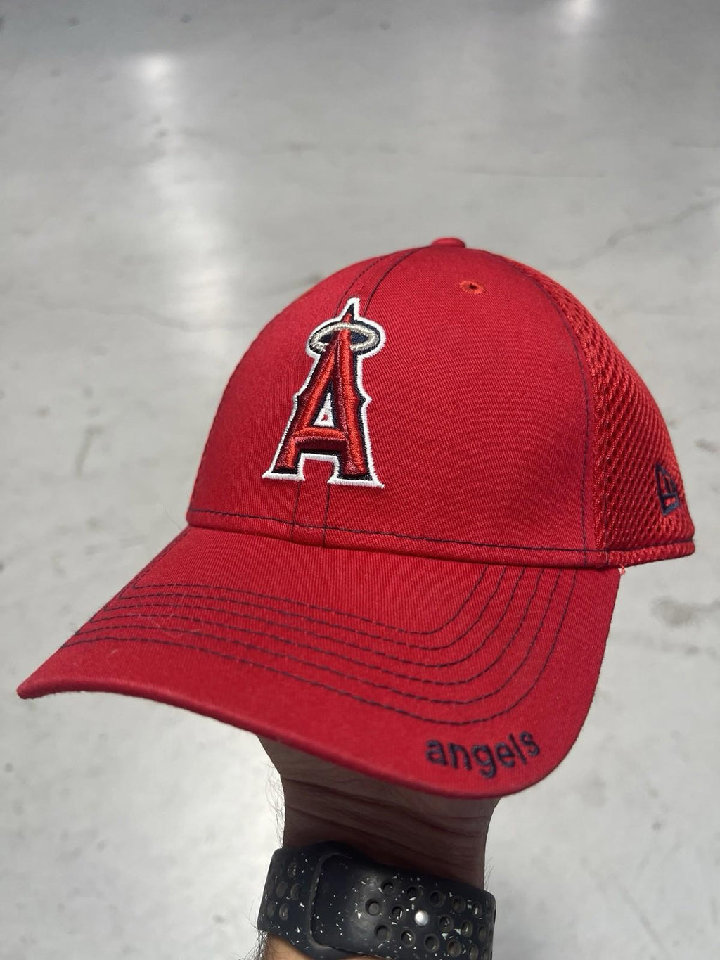 New Era 39Thirty Los Angeles Anaheim Angels Red Black M/L Hat Cap