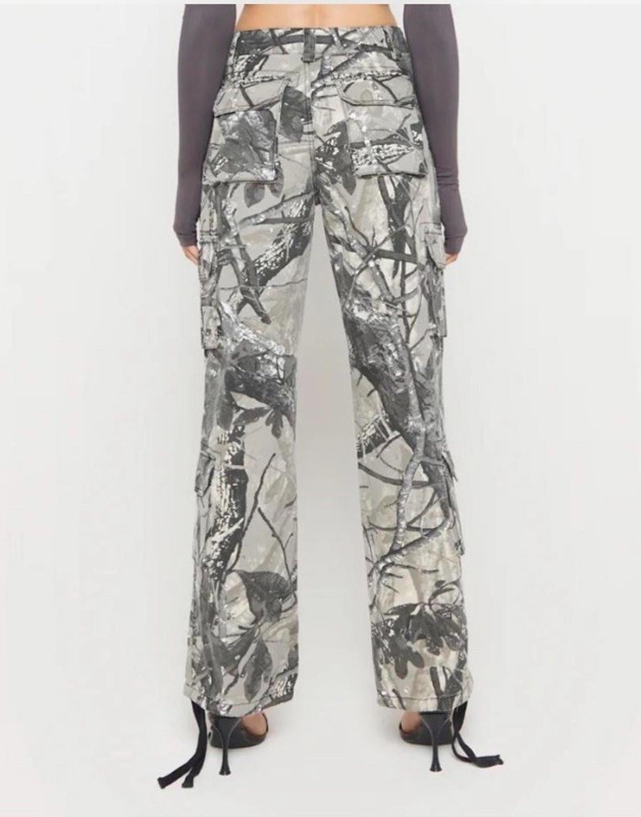 Luxe To Kill Faded Camoflauge Hunting Camo Cargo Pants Streetwear Womens US 0