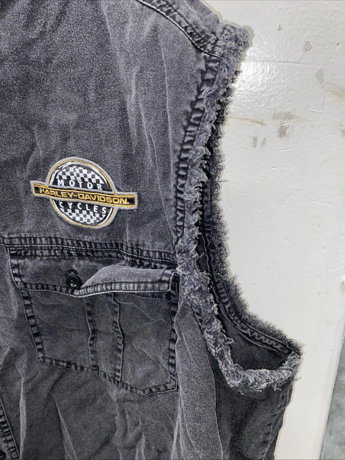 Harley Davidson Motorcycles 1903 Dual Sided Sleeveless Charcoal Shirt Vest