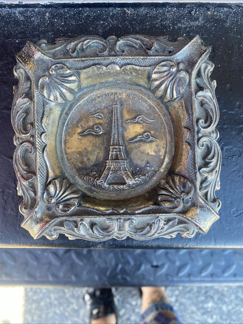 Antique Art Nouveau Paris France Eiffel Tower Metal Ash Tray