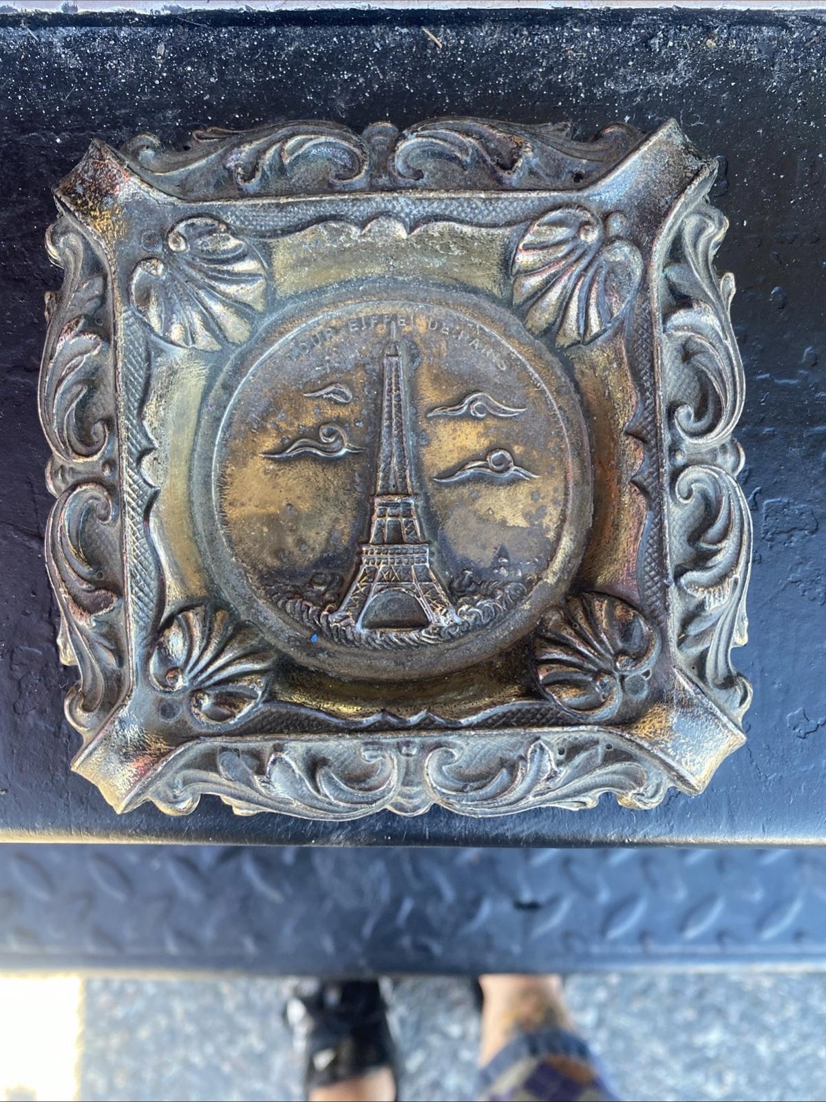 Antique Art Nouveau Paris France Eiffel Tower Metal Ash Tray