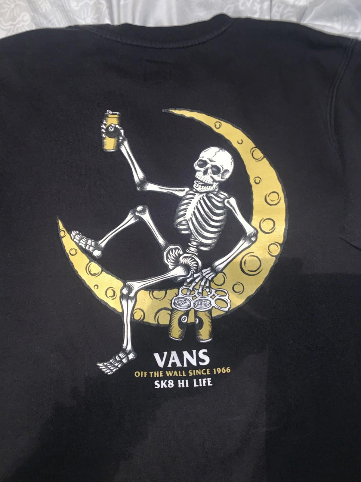 Vans Off The Wall Sk8 Hi Life Skull Beer 8 Ball Sweatshirt Size Small