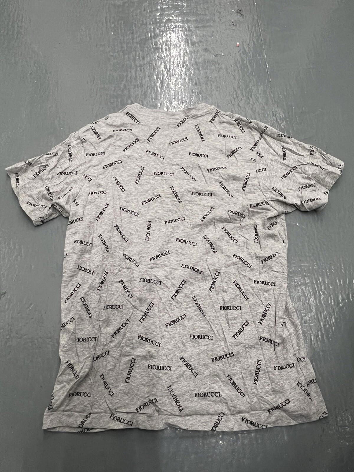 FIORUCCI all over logo Grey Black short sleeve T- Shirt size Medium