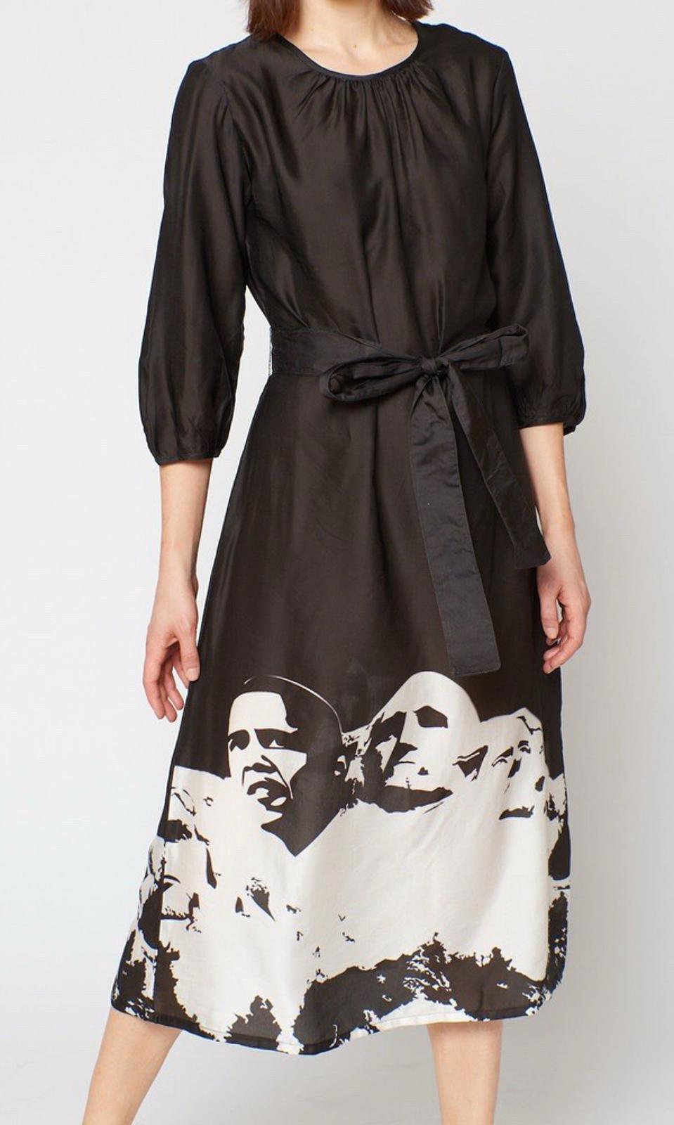 Built By Wendy Obama Mount Rushmore (Revised) Midi Tea Dress 3/4 Puff Sleeves M
