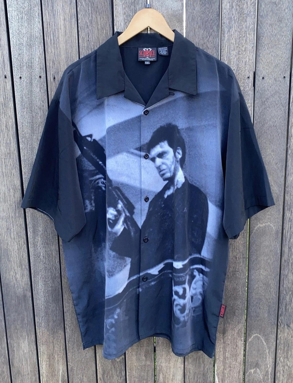 RARE SCARFACE TONY MONTANA UNIVERSAL STUDIOS Dragonfly Men’s Dress Shirt XXL