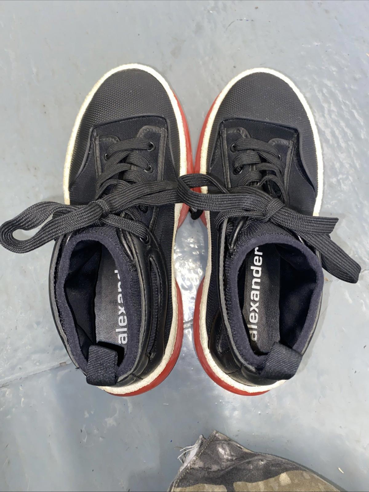 Alexander Wang A1 leather-trimmed canvas high-top sneakers Womens US 6.5