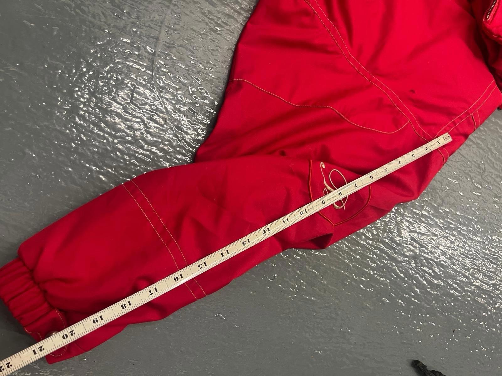 BOGNER Red Hooded Ski Snow Suit Mens Size Large 40 Signature B Zipper Pulls