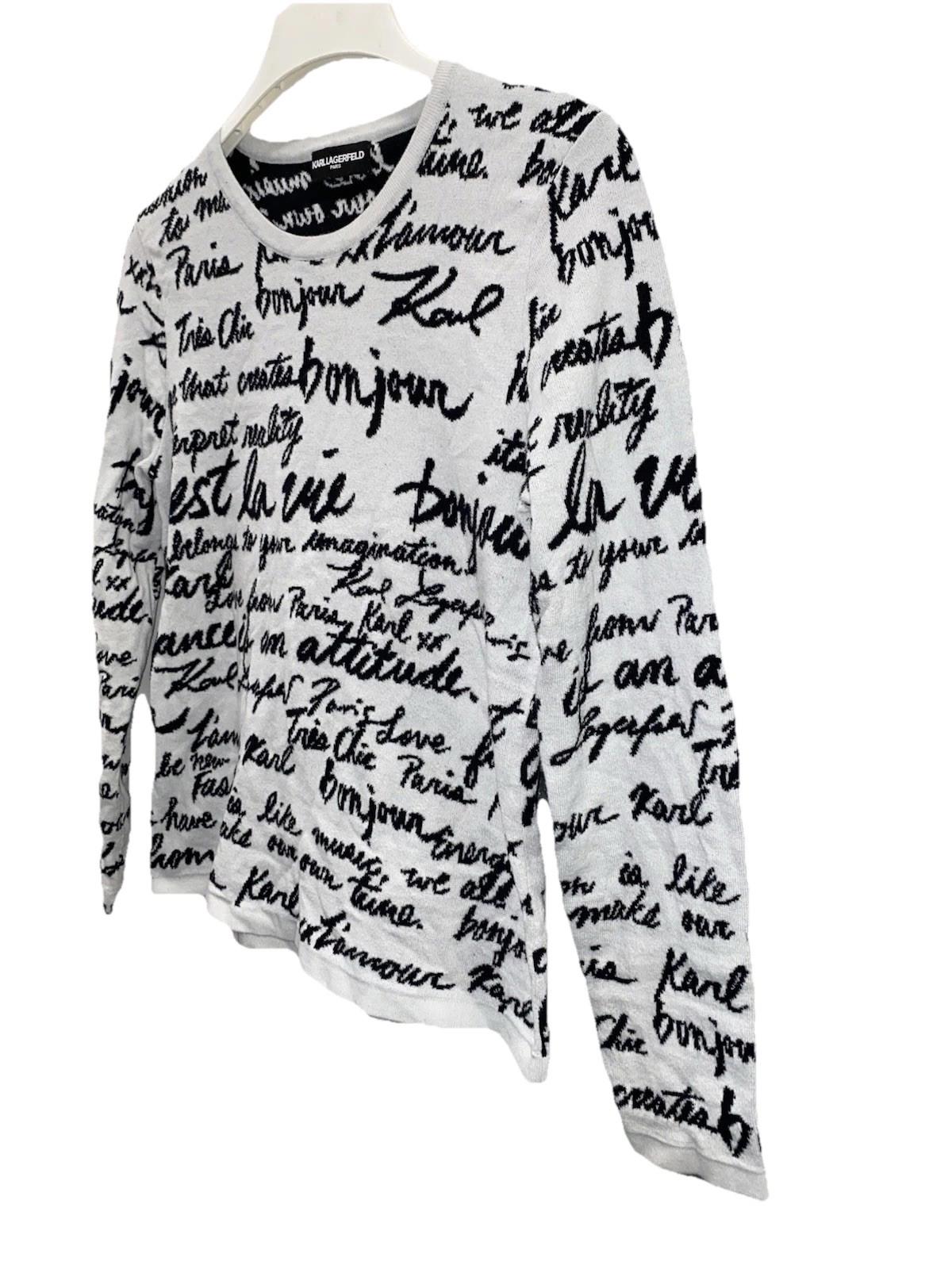 Karl Lagerfeld Paris Love all-over script sweater Womens Size S/M