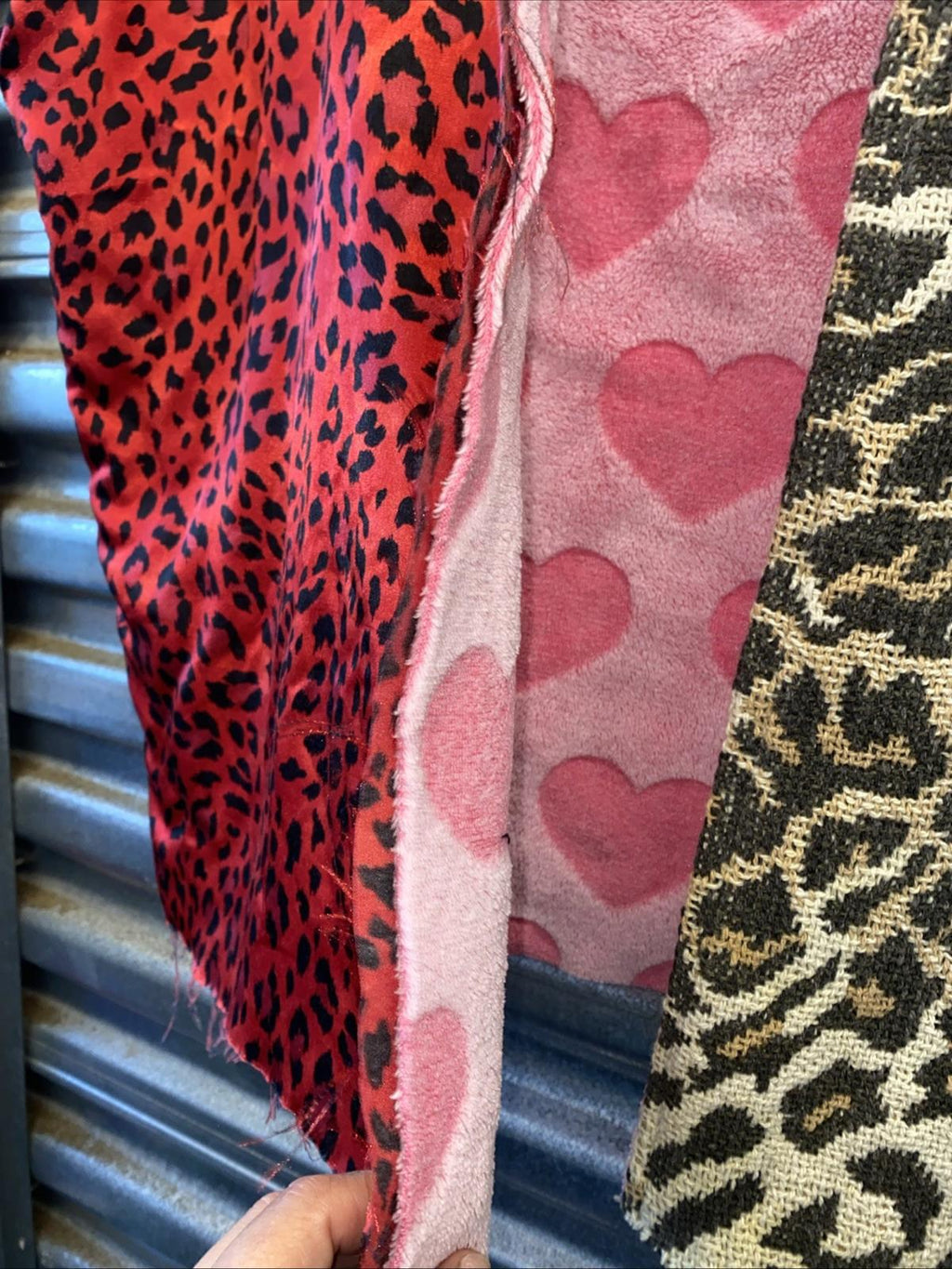 Handmade Reversible US AIR Cheetah Print And Fuzzy Pink Hearts Coat Vest Size XL