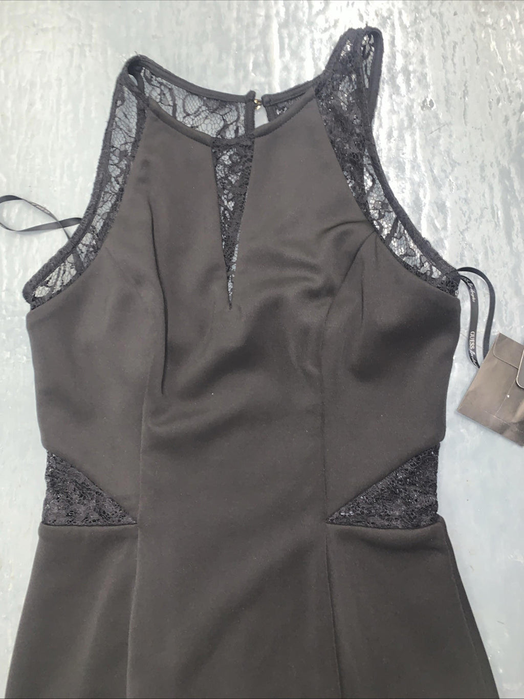 NWT GUESS Los Angeles Black Lace Mini Dress Size 2