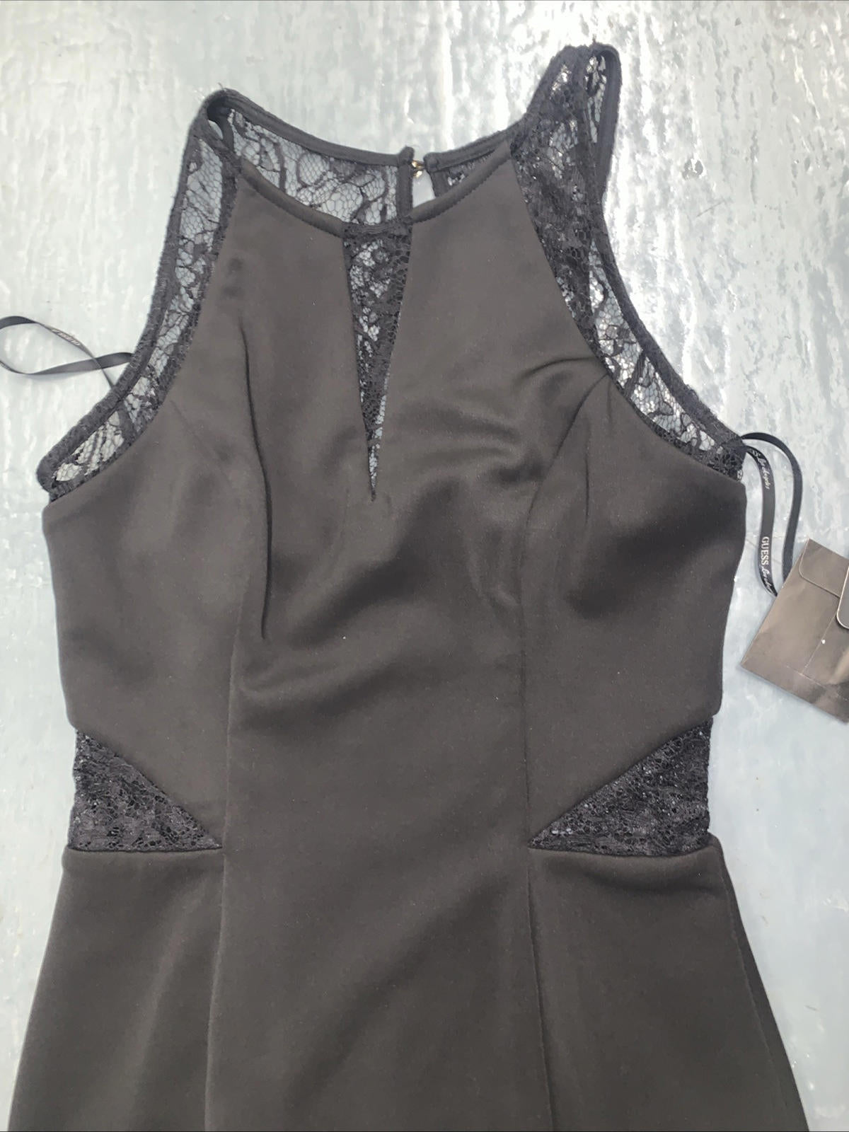 NWT GUESS Los Angeles Black Lace Mini Dress Size 2