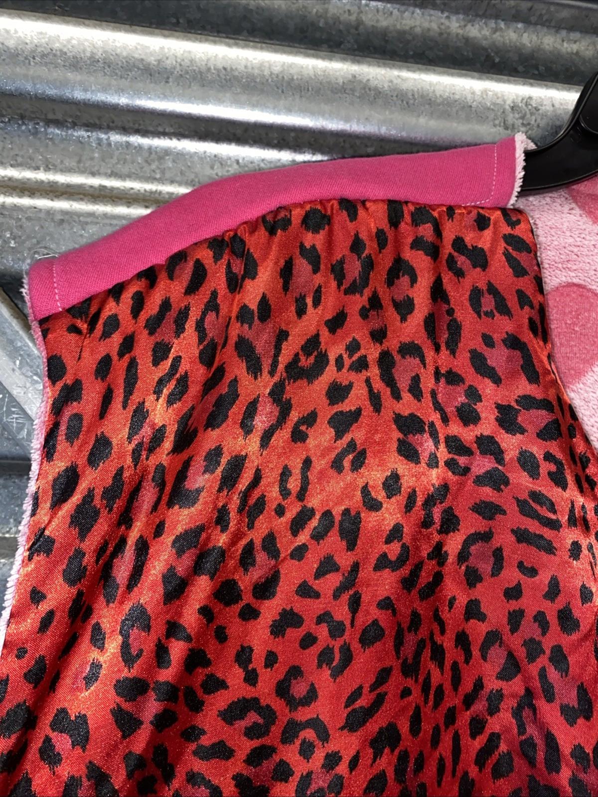 Handmade Reversible US AIR Cheetah Print And Fuzzy Pink Hearts Coat Vest Size XL