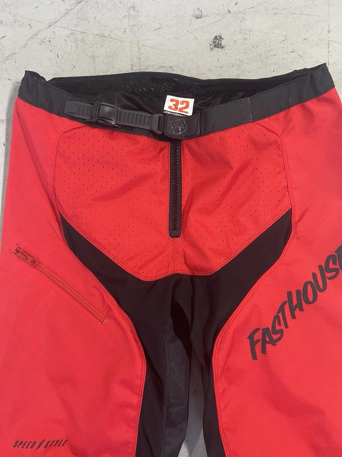 Fast House Shredder Motorcycle Pants Men's Size 32 Red & Black