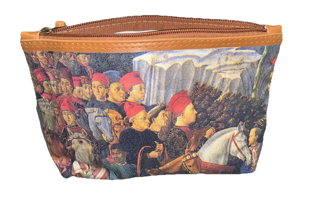 The Procession of the Magi Art Manifattura di Signa leather-trimmed Purse